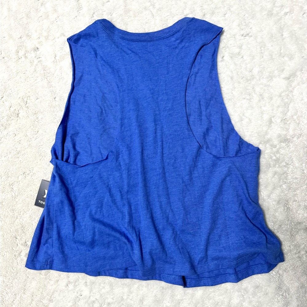 NWT- YOGA SIX Y6 CALM MIND CROP Blue Tank Top - Picture 2 of 11